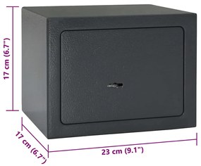 Caixa Segura com Chave Cinza Escuro 17x23x17 cm Aço