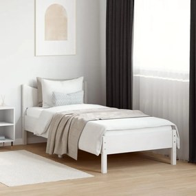 Estrutura de cama 90x190 cm madeira de pinho maciça branco