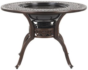 Mesa de jardim com lareira em alumínio castanho escuro ⌀ 105 cm MANFRIA Beliani