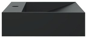 Lavatório 50x38x11 cm mineral/mármore fundido mate preto