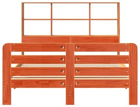 Cama sem colchão 140x190 cm pinho maciço castanho-mel