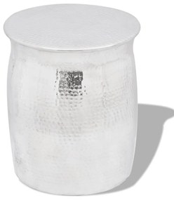vidaXL Mesa de apoio/banco em alumínio martelado, prateado