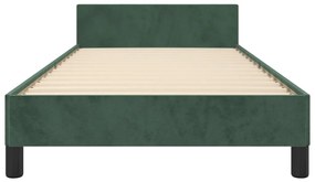 Estrutura de cama c/ cabeceira 80x200 cm veludo verde-escuro