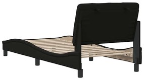 Estrutura de cama sem colchão 90x190 cm tecido preto