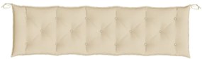 Almofadões banco jardim 2 pcs 180x50x7cm tecido oxford bege