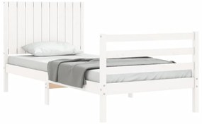 Estrutura de cama com cabeceira 90x200 cm madeira maciça