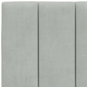 Almofadão de cabeceira 180 cm veludo cinzento-claro