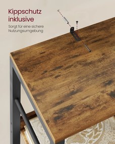 Estante com 6 prateleiras 30 x 40 x 178 cm Design industrial castanho vintage-Preto