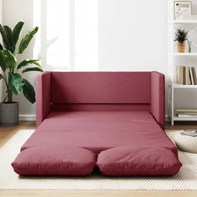 vidaXL Sofá-cama sem pés 112x174x55 cm tecido vermelho tinto