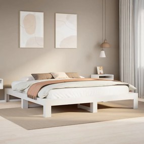 vidaXL Cama sem colchão 180x200 cm madeira de pinho maciça branco