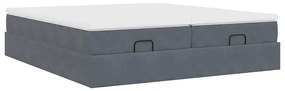 Estrutura cama otomana colchões 160x200 cm cinzento escuro