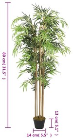 Árvore de bambu artificial 500 folhas 80 cm verde