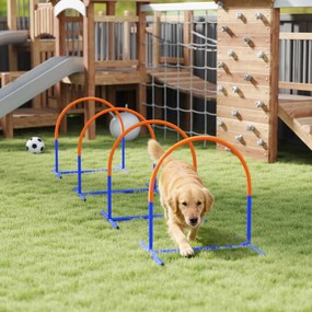 Conjunto de equipamento de agilidade para cães, conjunto de agilidade para cães, saco de transporte 88 x 64 x 95 cm, azul e laranja