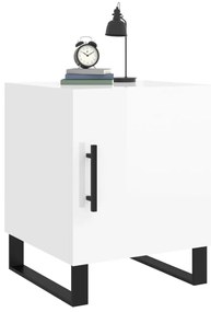 Mesa cabeceira 2pcs 40x40x50cm deriv. madeira branco brilhante