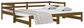 Sofá-cama puxar 2x(80x200) cm pinho maciço castanho mel