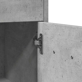 Armário de casa de banho 60x33x80cm contraplacado cinza cimento