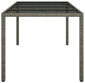 Mesa de Jantar Jardim Cinza 190x90x75 cm Rattan Sintético