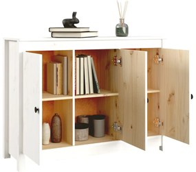 Aparador 100x35x74 cm madeira de pinho maciça branco