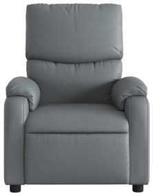 Poltrona reclinável elétrica couro artificial cinzento