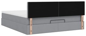 Estrutura de cama otomana com colchão 180x200 cm cinzento claro