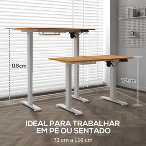 Vinsetto Secretária Elétrica Secretária Ajustável em Altura com 3 Memó