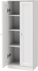 HOMCOM Móvel de Casa de Banho Estreito, Móvel de Armazenamento de Pé com 2 Portas e 3 Prateleiras, para Sala, Quarto, Branco | Aosom Portugal
