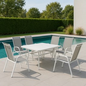 Conjunto de Refeição de Jardim – Modelo Bari – 6 Cadeiras, 1 Mesas – V