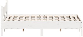 Cama sem colchão 140x190 cm madeira de pinho maciça branco