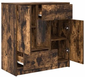 Aparador c/ gavetas e portas 70,5x34x74,5 cm carvalho fumado