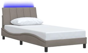 Estrutura cama sem colchão 100x200 cm tecido cinza-acastanhado