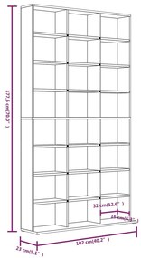 Armário p/ CD 102x23x177,5 cm derivados madeira cinzento sonoma