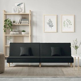 vidaXL Sofá-cama tecido preto