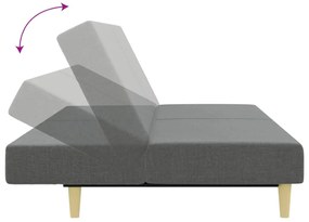 Sofá-cama de 2 lugares c/ apoio de pés tecido cinzento-escuro