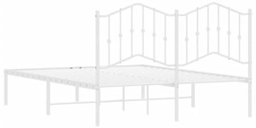 Estrutura de cama com cabeceira 140x200 cm metal branco