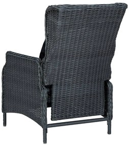 5 pcs conjunto de jantar para jardim cinzento-escuro