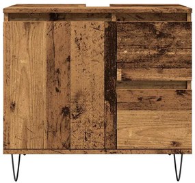 Armário lavatório WC 65x33x60cm derivados madeira madeira velha