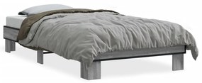 Estrutura cama 100x200 cm derivados madeira/metal cinza sonoma