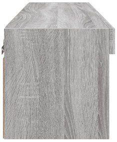Móvel de TV com luzes LED 80x30x30 cm cinzento sonoma