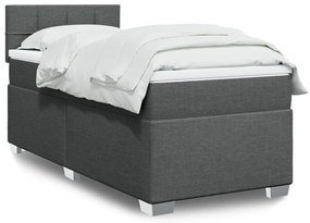 vidaXL Cama com molas/colchão 80x200 cm tecido cinzento-escuro