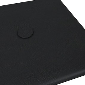 Painel de parede 12 pcs 30x15 cm couro artificial 0,54 m² preto