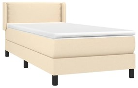 Cama com molas/colchão 90x190 cm tecido cor creme