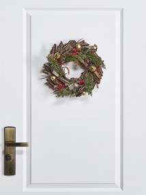 Grinalda decorativa verde e vermelha ⌀ 35 cm RAATE Beliani