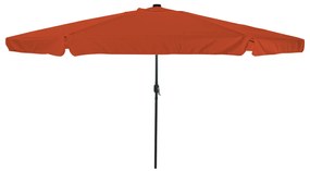 Parasol de Jardim vidaXL com Luzes LED ø395x245 cm Terracota