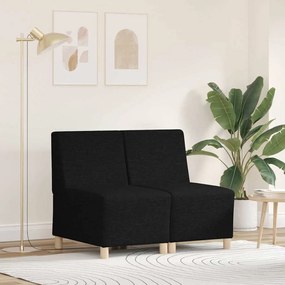 vidaXL Cadeira de Sofá Cinza Claro 55 cm em Tecido 2 pcs Preto
