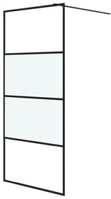 Divisória de chuveiro 90x195 cm vidro semiopaco ESG preto