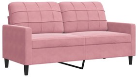 4 pcs conjunto de sofás com almofadões veludo rosa