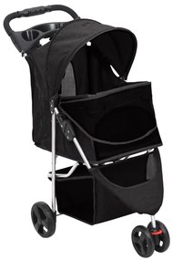 Carrinho dobrável para cães 80x46x98 cm tecido oxford preto