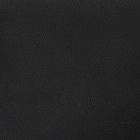 Sofá de 3 lugares 180 cm couro artificial preto