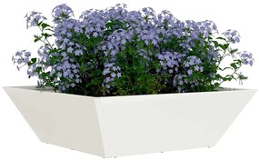 Cachepô Jardim Branco 50x50x15 cm Aço
