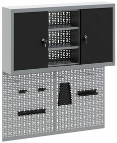Conjunto de Armário de Ferramentas e Painel de Ferramentas VidaXL 3 Pe